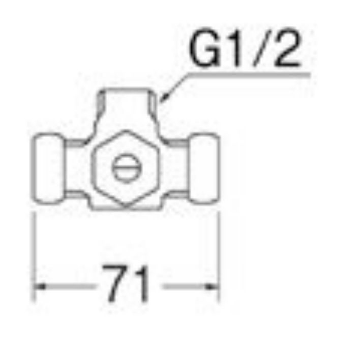 B411D-X3-13 D式分岐止水栓本体(共用形)