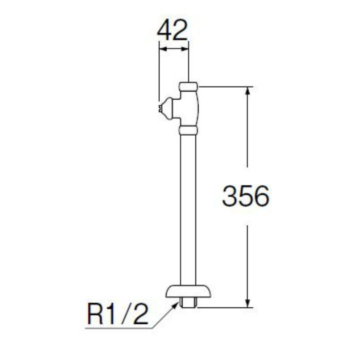 V21JSD-X2-13X300 D式ストレート形止水栓(共用形) ナットなし