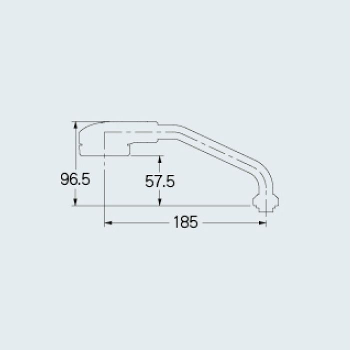 795-153 水栓先端部品 シンクシャワーUJパイプ 185