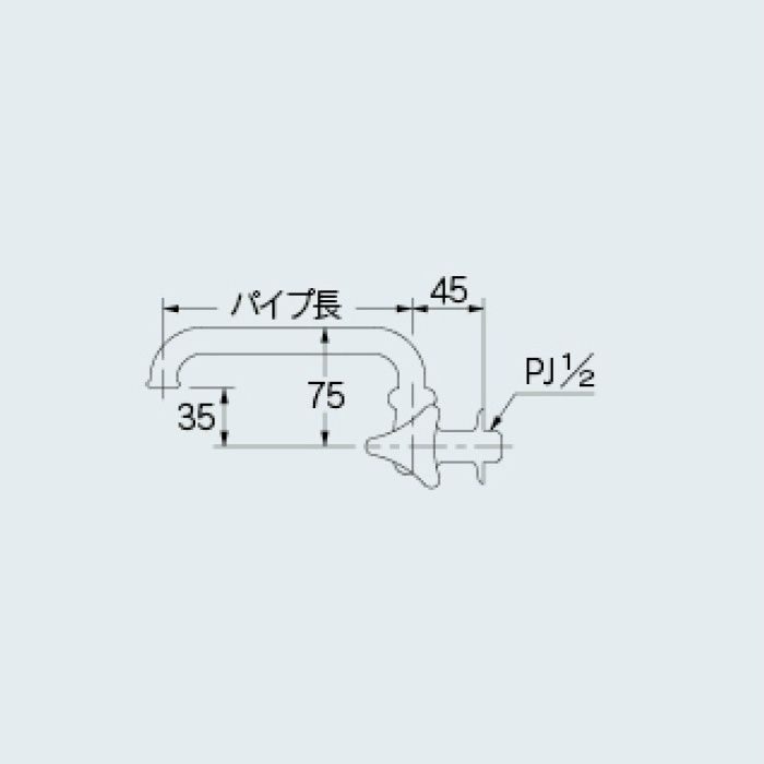 7077-13X240 一般水栓 長パイプ横形自在水栓