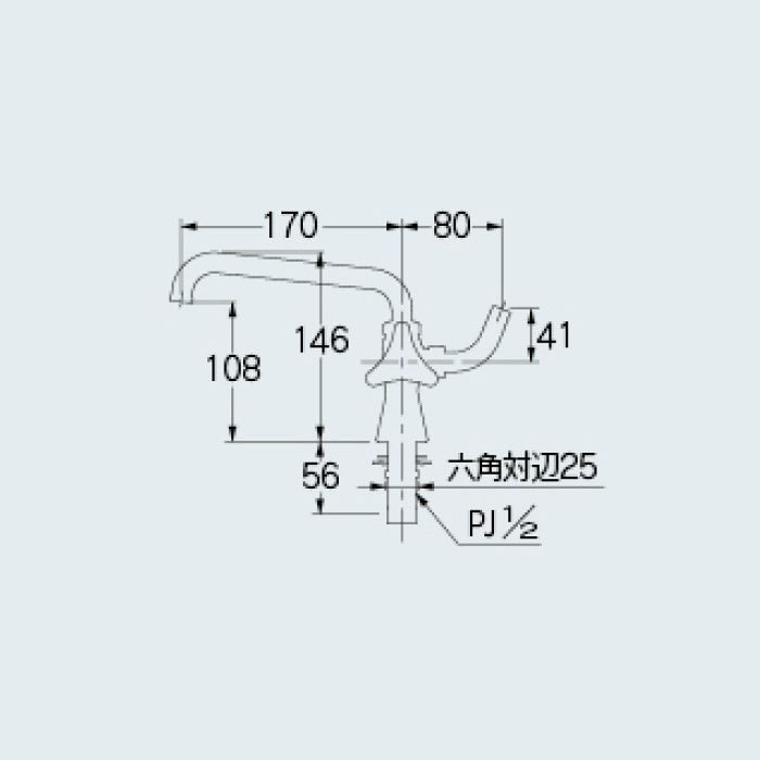 7048 一般水栓 双口立形自在水栓 13 カクダイ【アウンワークス通販】