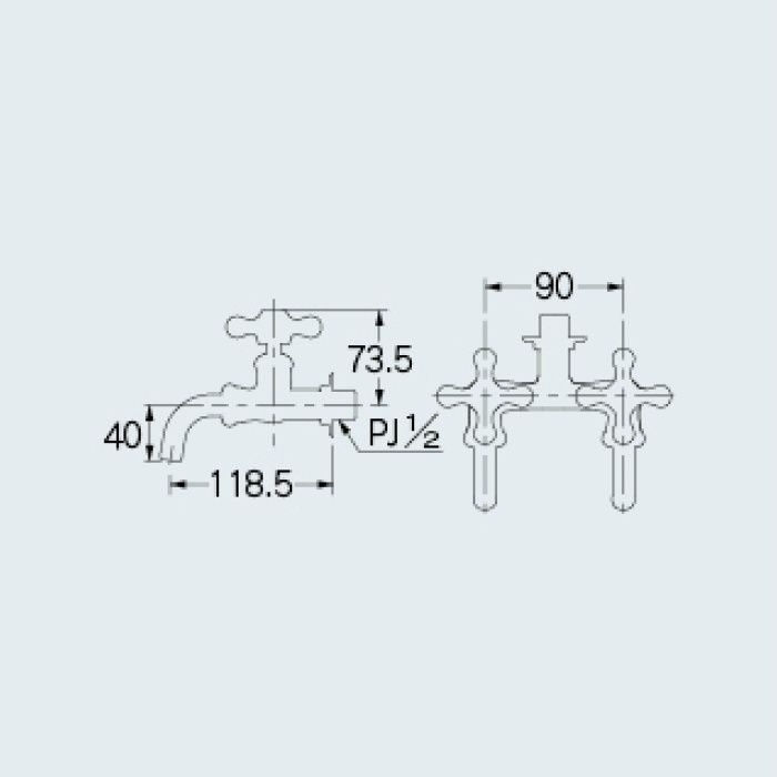 705-004-13 一般水栓 双口ホーム水栓 カクダイ【アウンワークス通販】