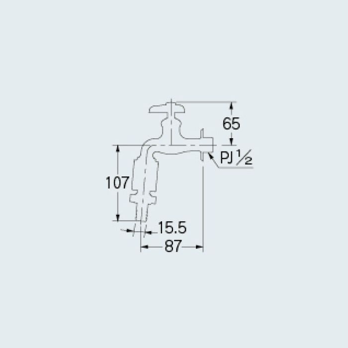 703-000-13 一般水栓 カップリング付き横水栓(バキュームブレーカ)