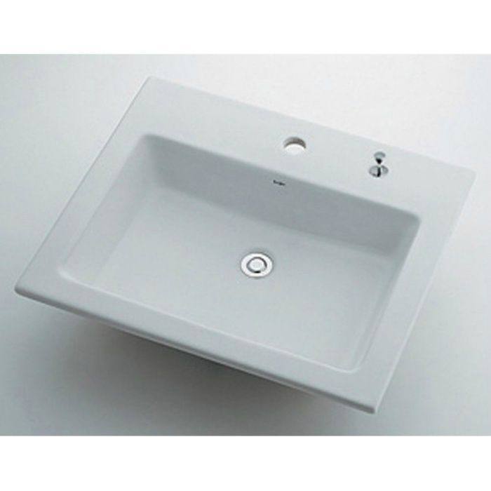 493-008H カウンター設置タイプ 角型洗面器(1ホール・ポップアップ独立つまみタイプ)