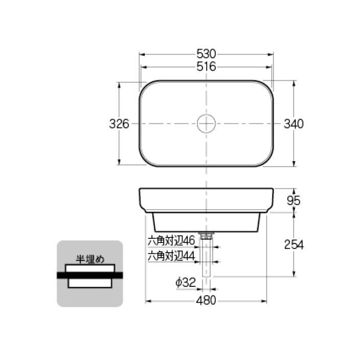 #CL-8769AC カウンター設置タイプ 角型洗面器