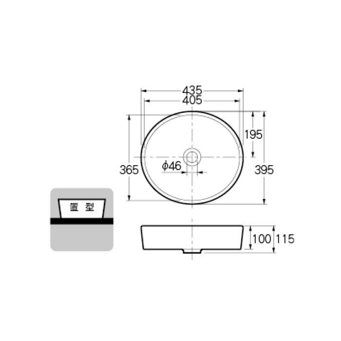 DU-2321440000 カウンター設置タイプ 丸型洗面器 カクダイ【アウン