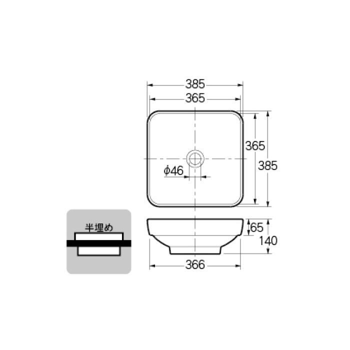 #VR-4441B0031361 カウンター設置タイプ 角型洗面器
