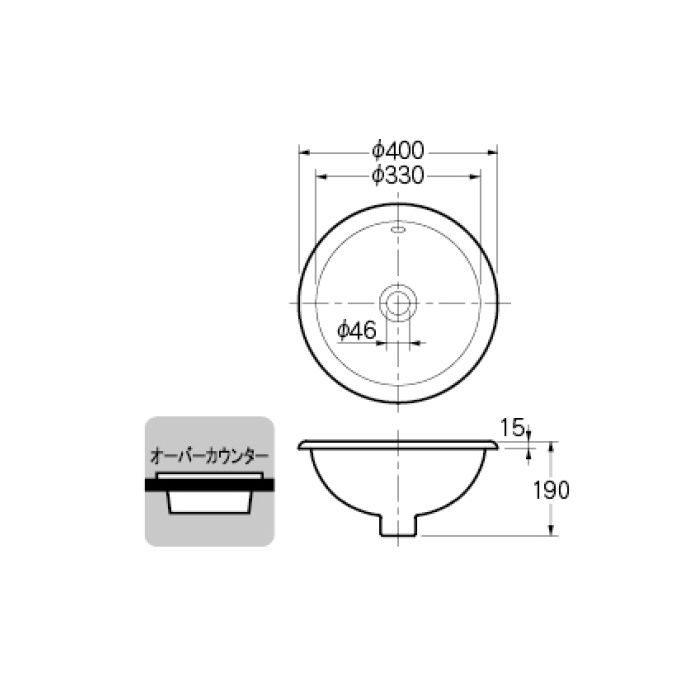 #DU-0318400000 カウンター設置タイプ 丸型洗面器