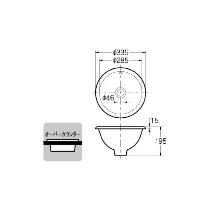 #CL-K1002AC カウンター設置タイプ 丸型手洗器