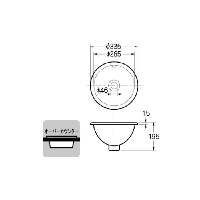#DU-0473340031 カウンター設置タイプ 丸型手洗器