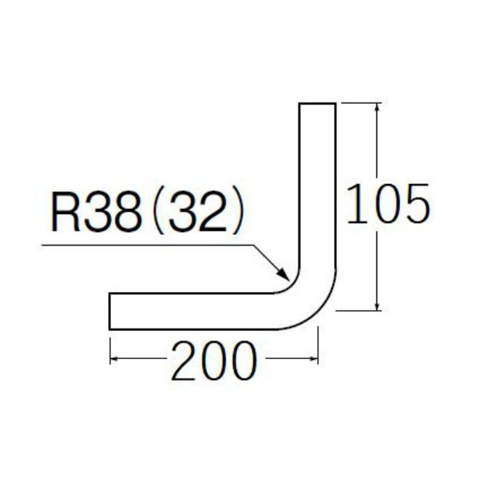 H80-2-32X200X105 ロータンク洗浄管上部(小曲がり)