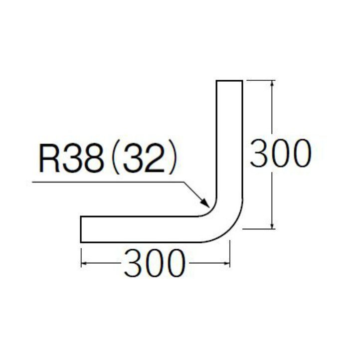 H80-2-32X300X300 ロータンク洗浄管上部(小曲がり)