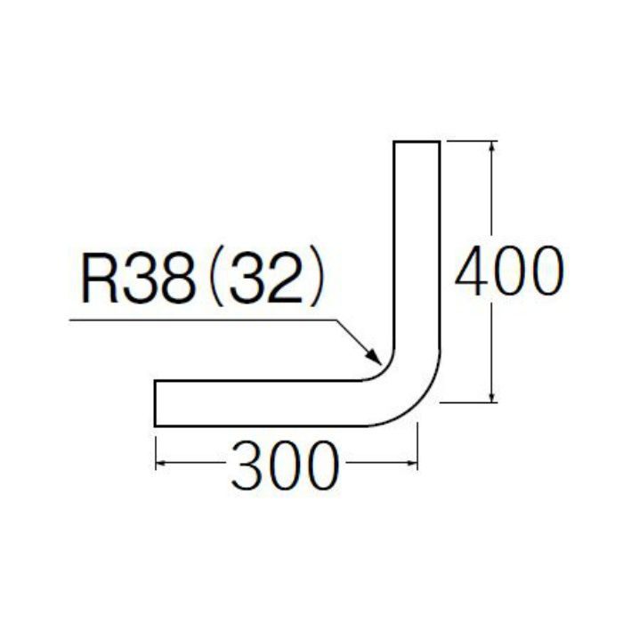 H80-2-32X300X400 ロータンク洗浄管上部(小曲がり)