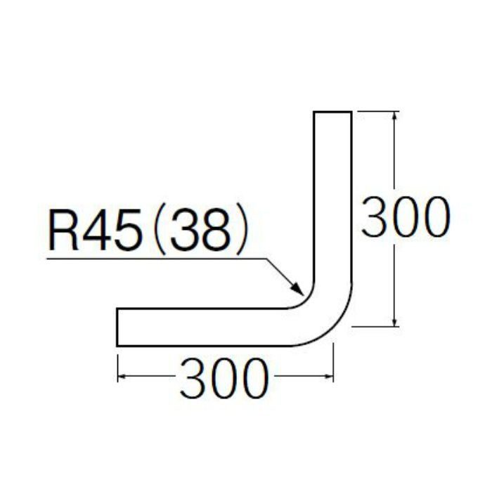 H80-2-38X300X300 ロータンク洗浄管上部(小曲がり)