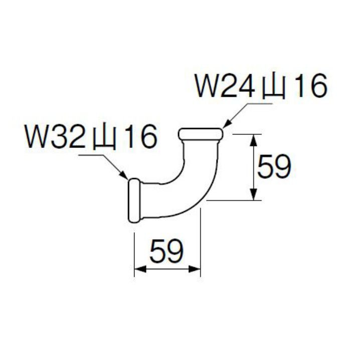 H80-4-16X25 洗浄管連結異径エルボ