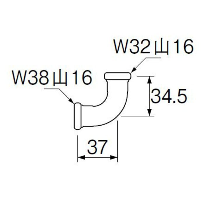 H80-4-25X32 洗浄管連結異径エルボ