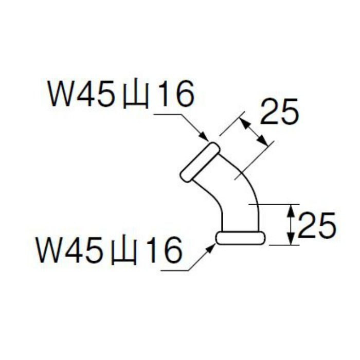 H81-4-45-38 洗浄管連結45゜エルボ