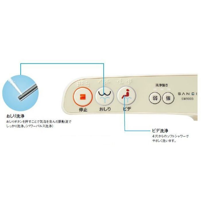 EW9003-W 温水洗浄便座 シャワンザ 脱臭機能付 ホワイト【アウン 