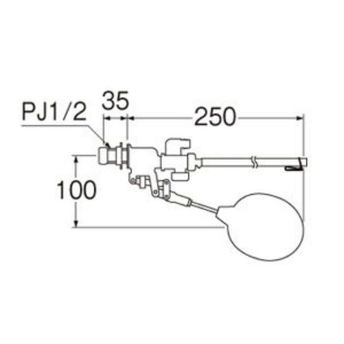 PV46-5X-13 補助水管付ボールタップ