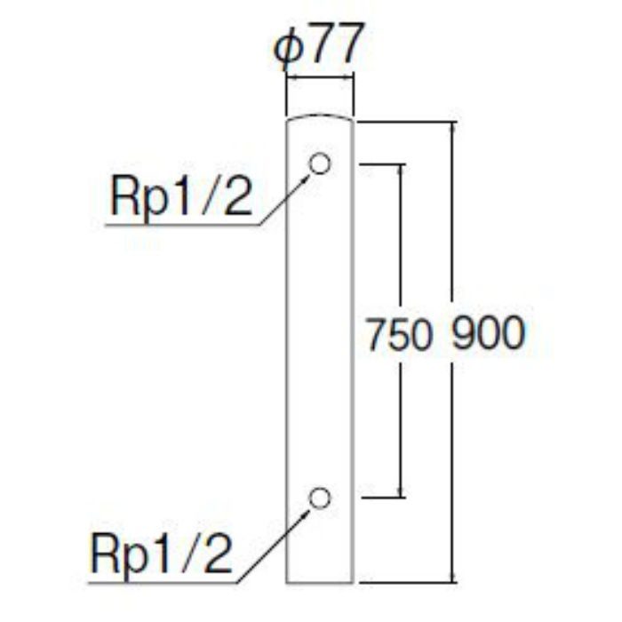 T805-76X900 ステンレス水栓柱