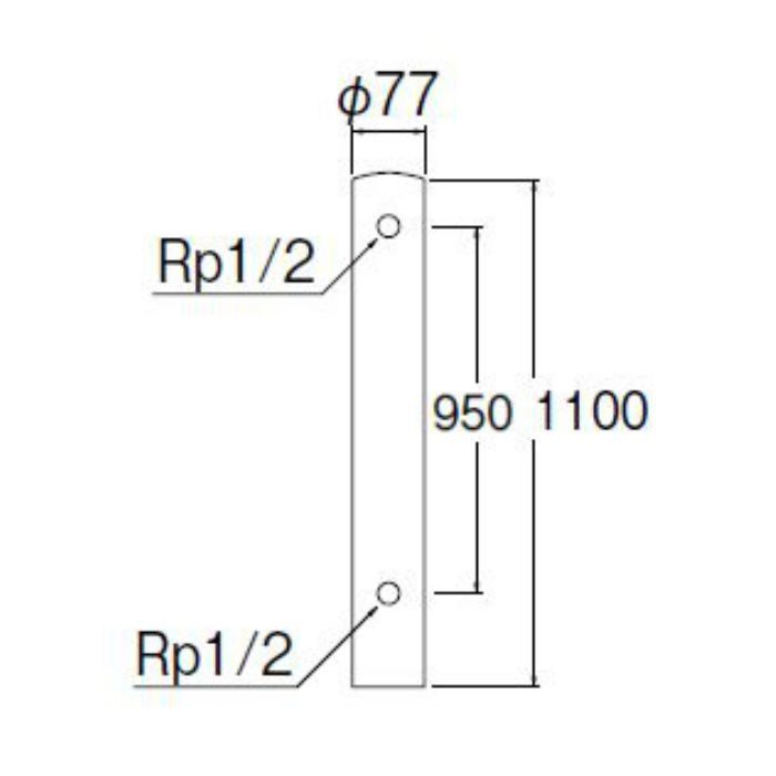 T805-76X1100 ステンレス水栓柱