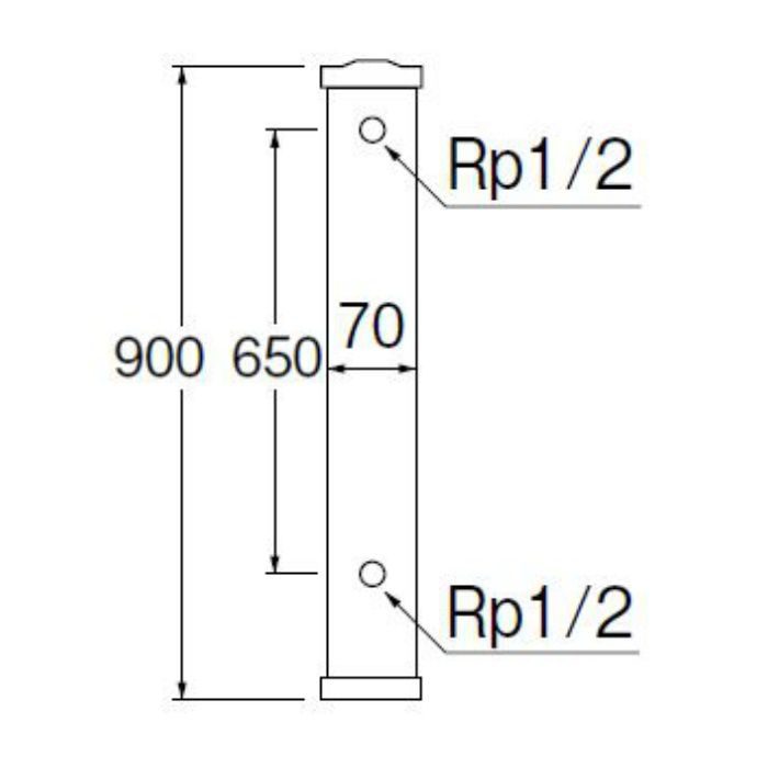 T801-70X900-MI PC水栓柱 前給水 御影