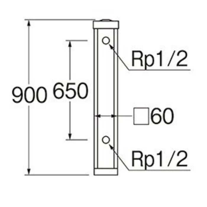 T803-60X900-BR 木目調水栓柱 前面木目調ブラウン SANEI【アウン