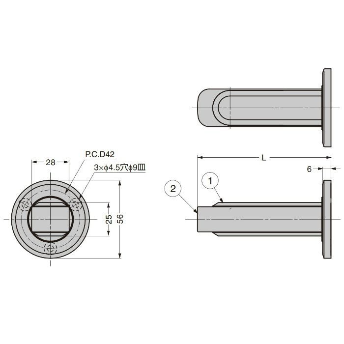 Zwei L ステンレス鋼製戸当り ZL-1802 ZL-1802-96【翌日出荷