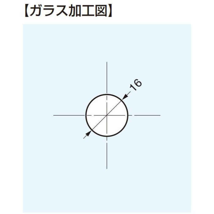 Q-railing 手すりパイプ用ブラケット 13-0117型 ガラス取付用 13-0117-033-12
