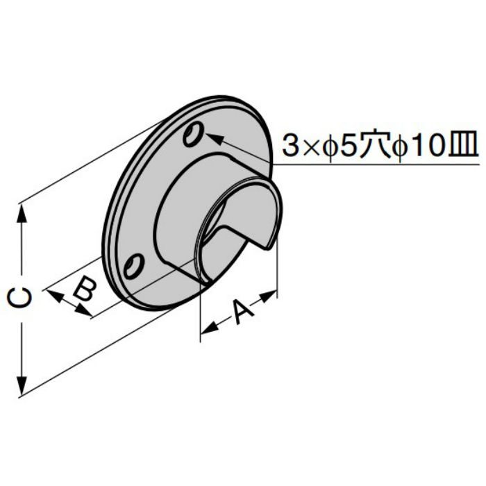 Q-railing 笠木用ジョイントパーツ 13-6505-042-12 丸形エンドホルダー 13-6505-042-12