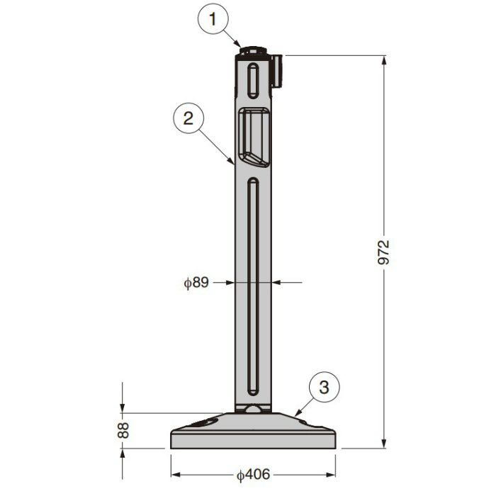 Lavi Industries 屋外用ベルトパーティション ベルトラックシリーズ 80-5000型 80-5000R-BK-RD