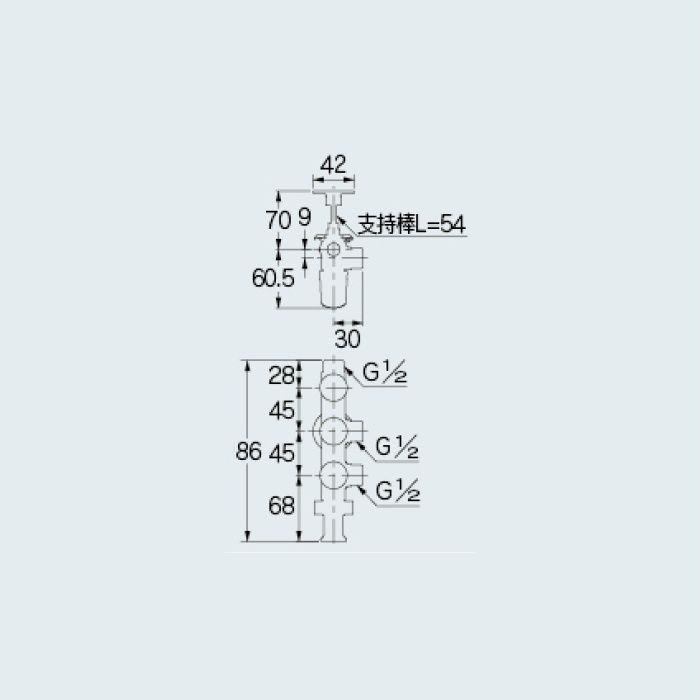 カクダイ 783-563-13 キッチンヘッダー(クイックファスナー式) - 水