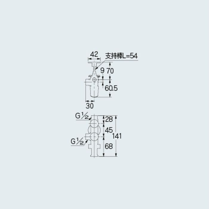 783-563-13 止水栓 キッチンヘッダー(クイックファスナー式) カクダイ