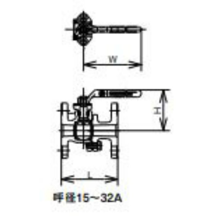 BM10KF0B マレブル汎用ジスク入玉形弁【フランジ･強化PTFE】 25A