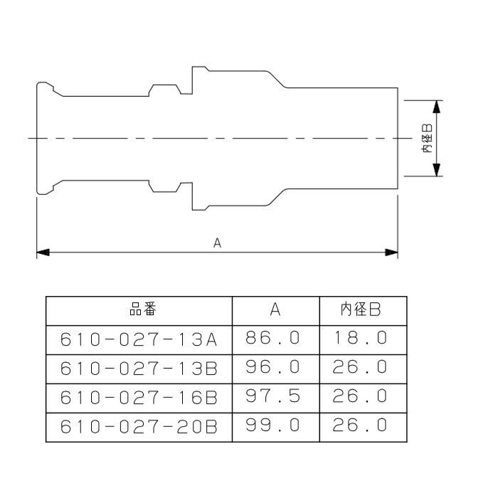 610-027-16B JKロックHIVP変換アダプター ワンタッチ