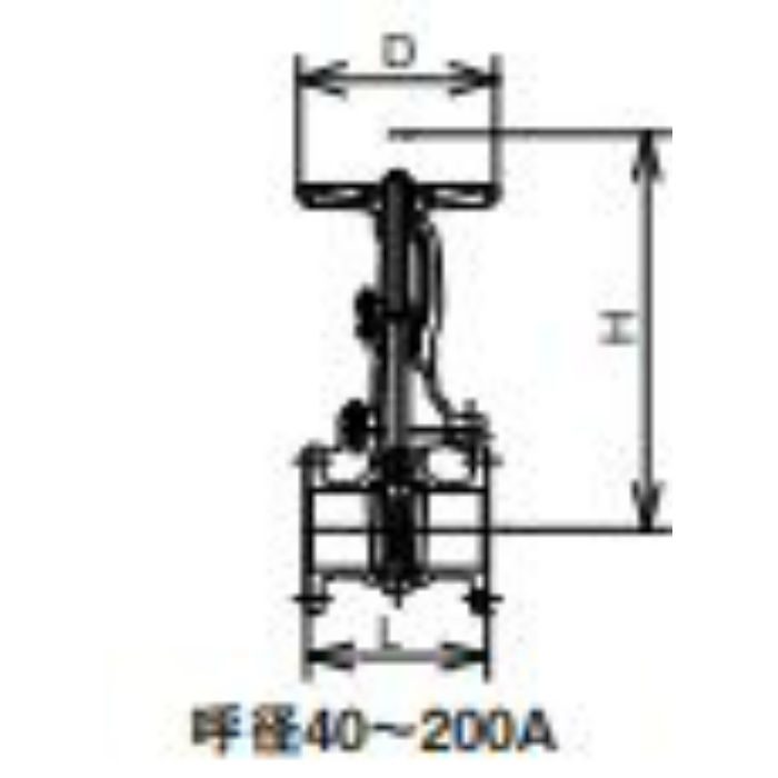 M10KFSO マレブル仕切弁【フランジ・外ねじBB】 150A 日立金属【アウン