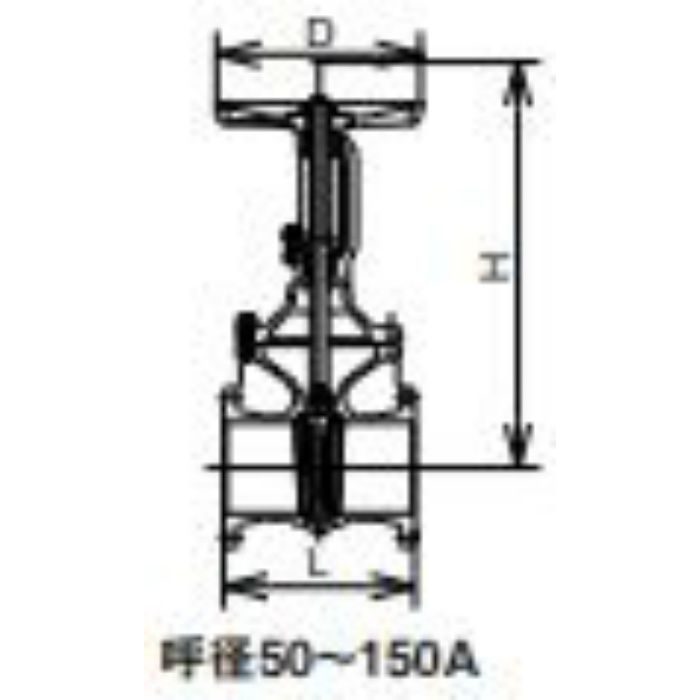 M20KFSO マレブル仕切弁【フランジ・外ねじBB】 100A 日立金属【アウン