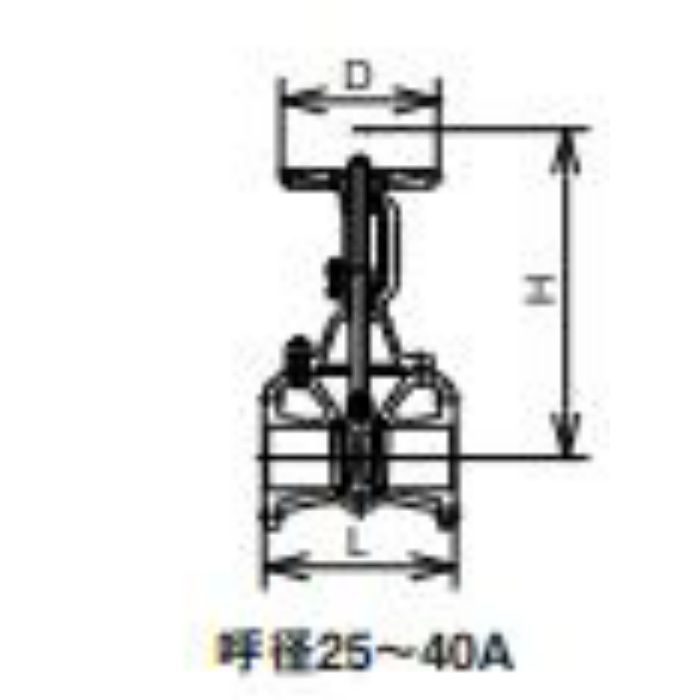M20KFSO マレブル仕切弁【フランジ･外ねじBB】 40A