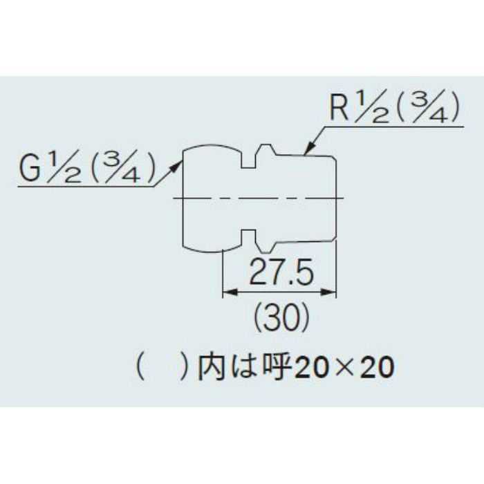 6427M-13X13 配管継手 バルブアダプター（クローム） 13×13