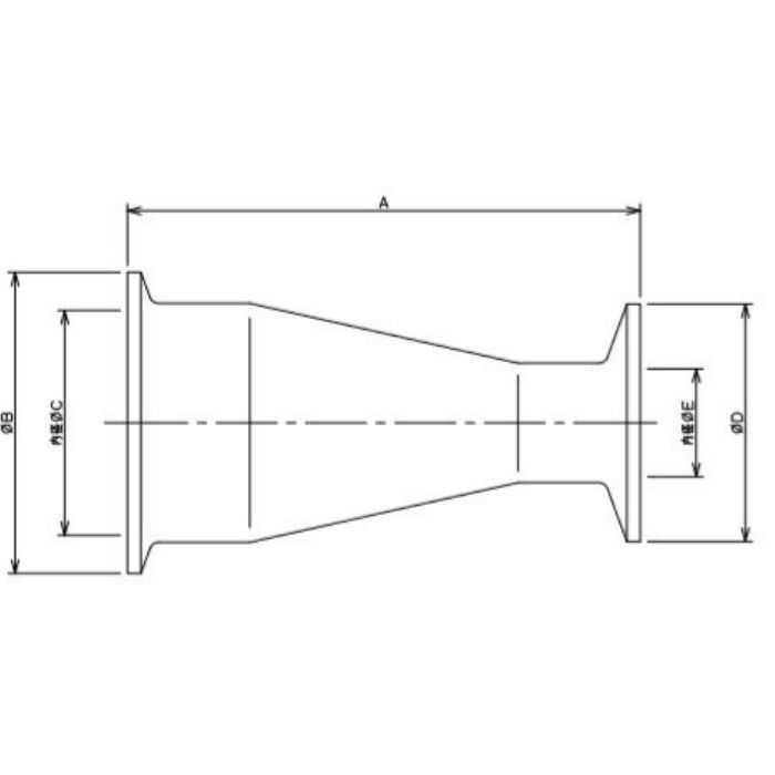 691-08-DXC 工場設備継手 ヘルール同芯レデューサー 2S×1.5S