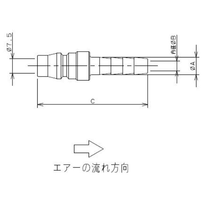 518-42-20X1/4 工場設備継手 タケノコプラグ