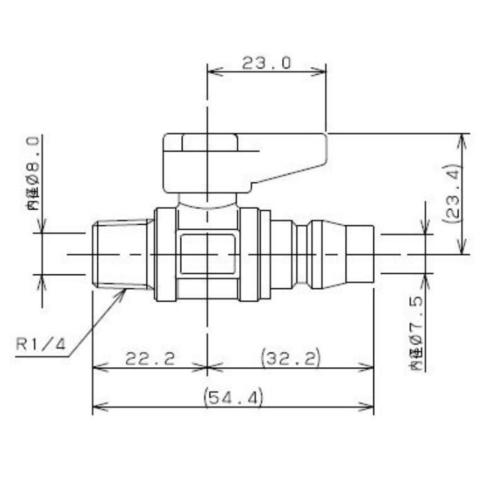 651-88-1/4X20 工場設備継手 ミニチュアボールバルブ