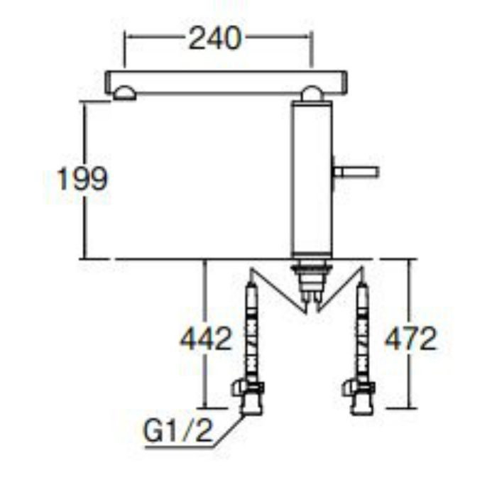 SANEI シングルワンホール混合栓 K87310JV-JW-13 :k87310jv-jw-13:住器