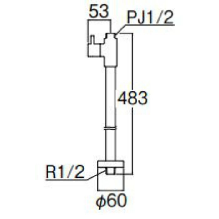 V2161-X2-13 ストレート形止水栓 共用形(ヘリューズナシ) SANEI