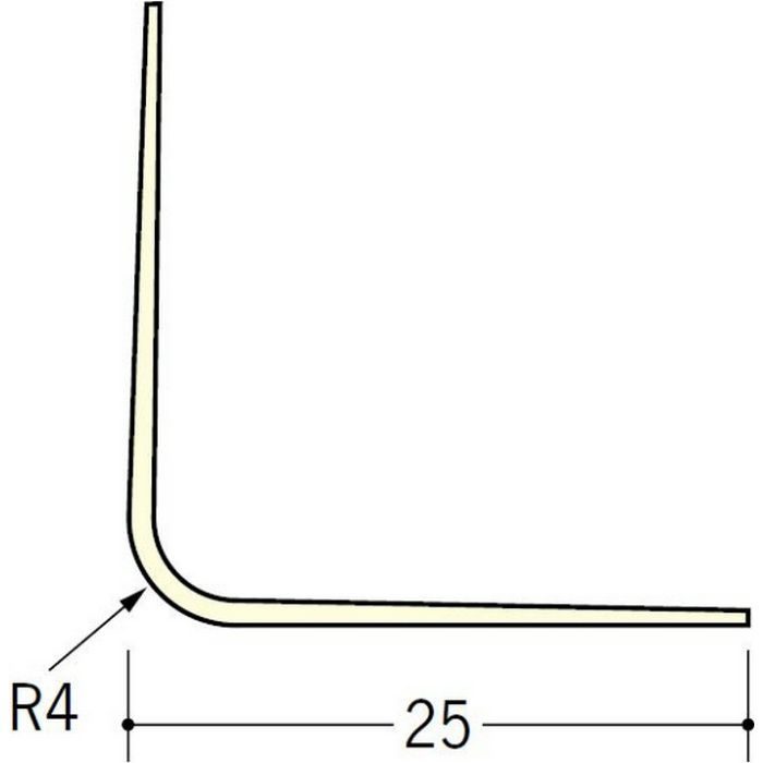 ペンキ・クロス下地材 出隅 ビニール 4Rコーナー25 ミルキー 3m  01109-2【セール開催中】