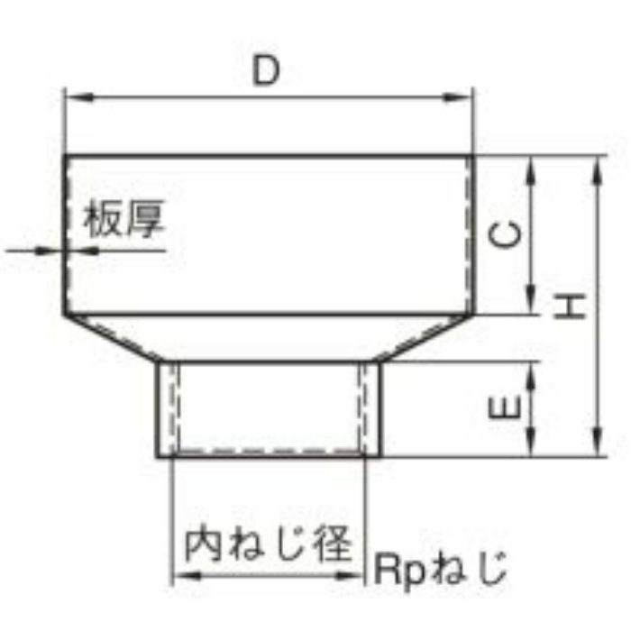 A10679 A型ホッパー 内ネジ (ユニクロメッキ) 50A×100