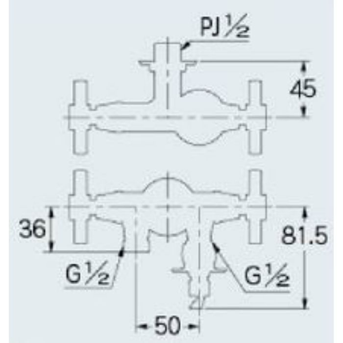 704-107-13 洗濯機用双口水栓