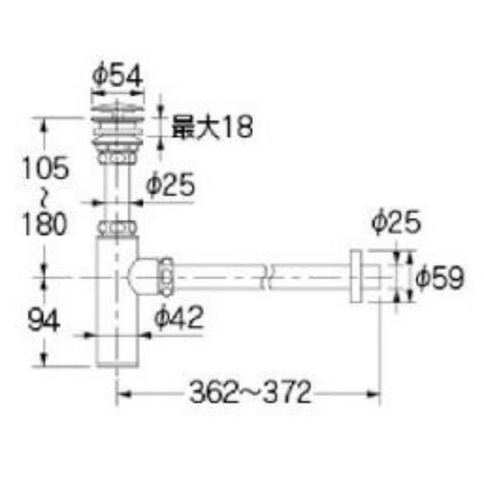433-145-25 ボトルトラップユニット ホワイト 呼25 カクダイ 433-145-25 ボトルトラップユニット ホワイト 呼25 カクダイ