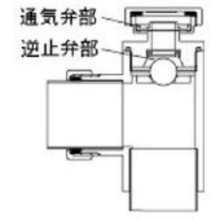 043-801 低位通気弁つきステッキ管 呼32 カクダイ【アウンワークス通販】