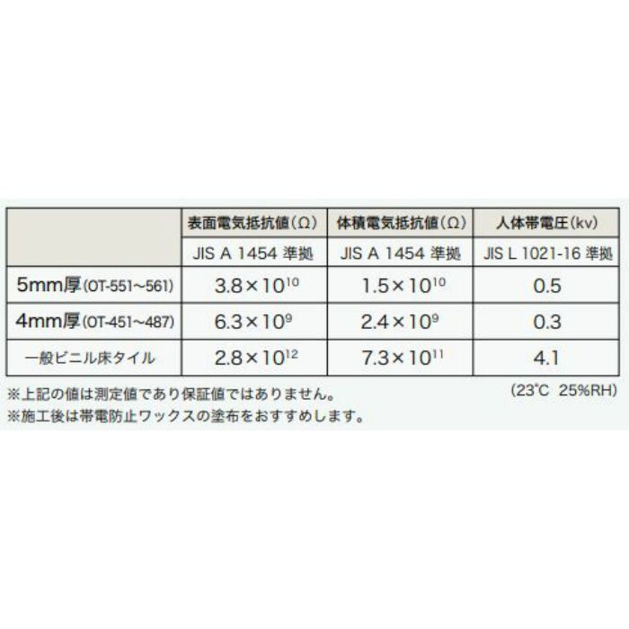 OT-554 置敷き帯電防止ビニル床タイル ラフィネオーク 5mm厚 166.7mm1000mm